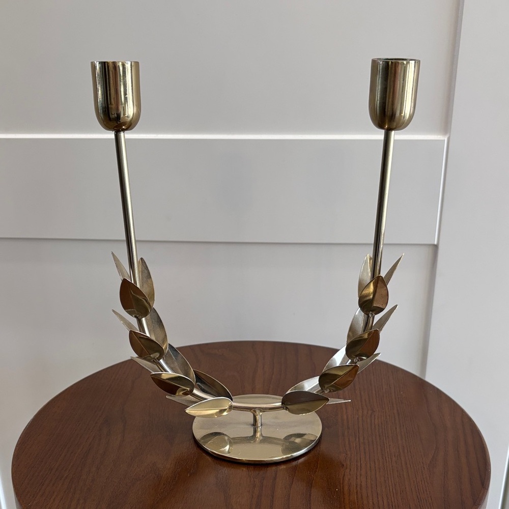 Gold Metal Double Candleholder